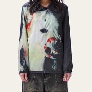 Bold Black Jacket with Animal Graphic